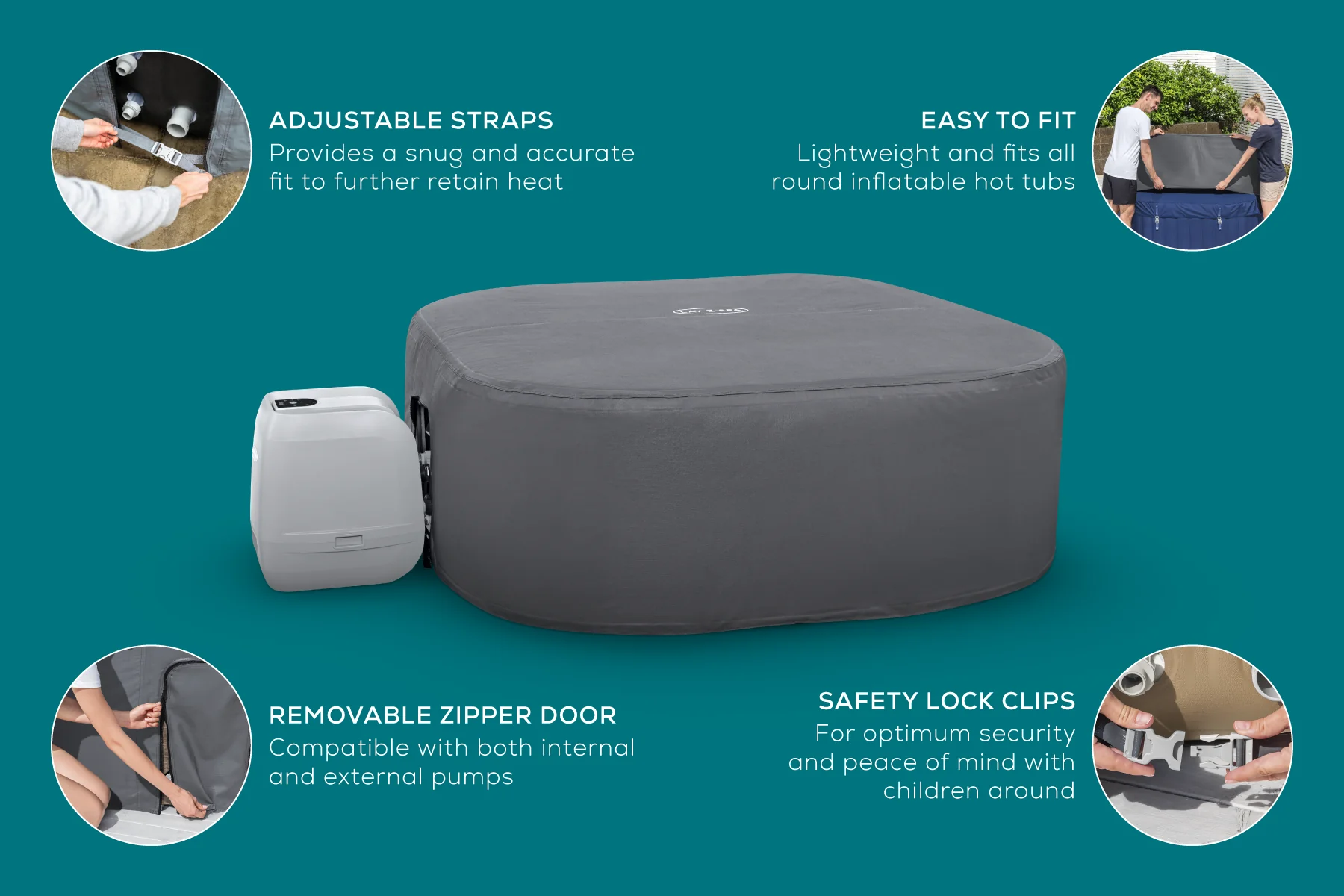 Square Thermal Hot Tub Cover - Large 201cm x 85cm - Image 7